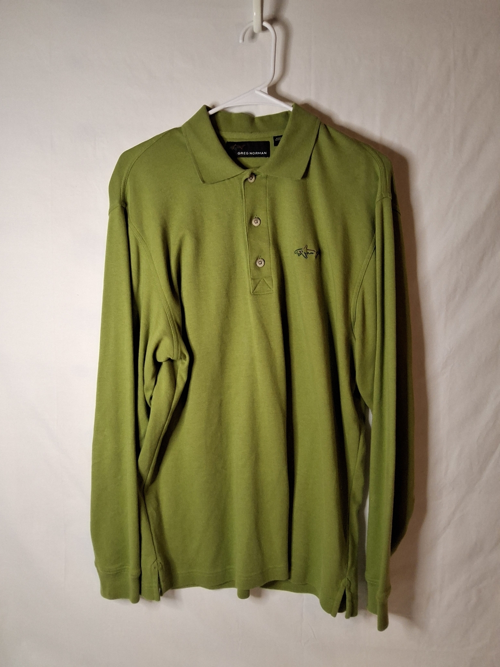 Greg Norman Collection Olive Green Long Sleeve Performance Polo